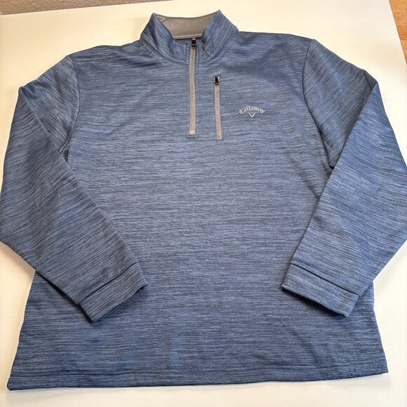 Callaway Golf Quarter-Zip Performance Pullover Blue Size L - Picture 2 of 8